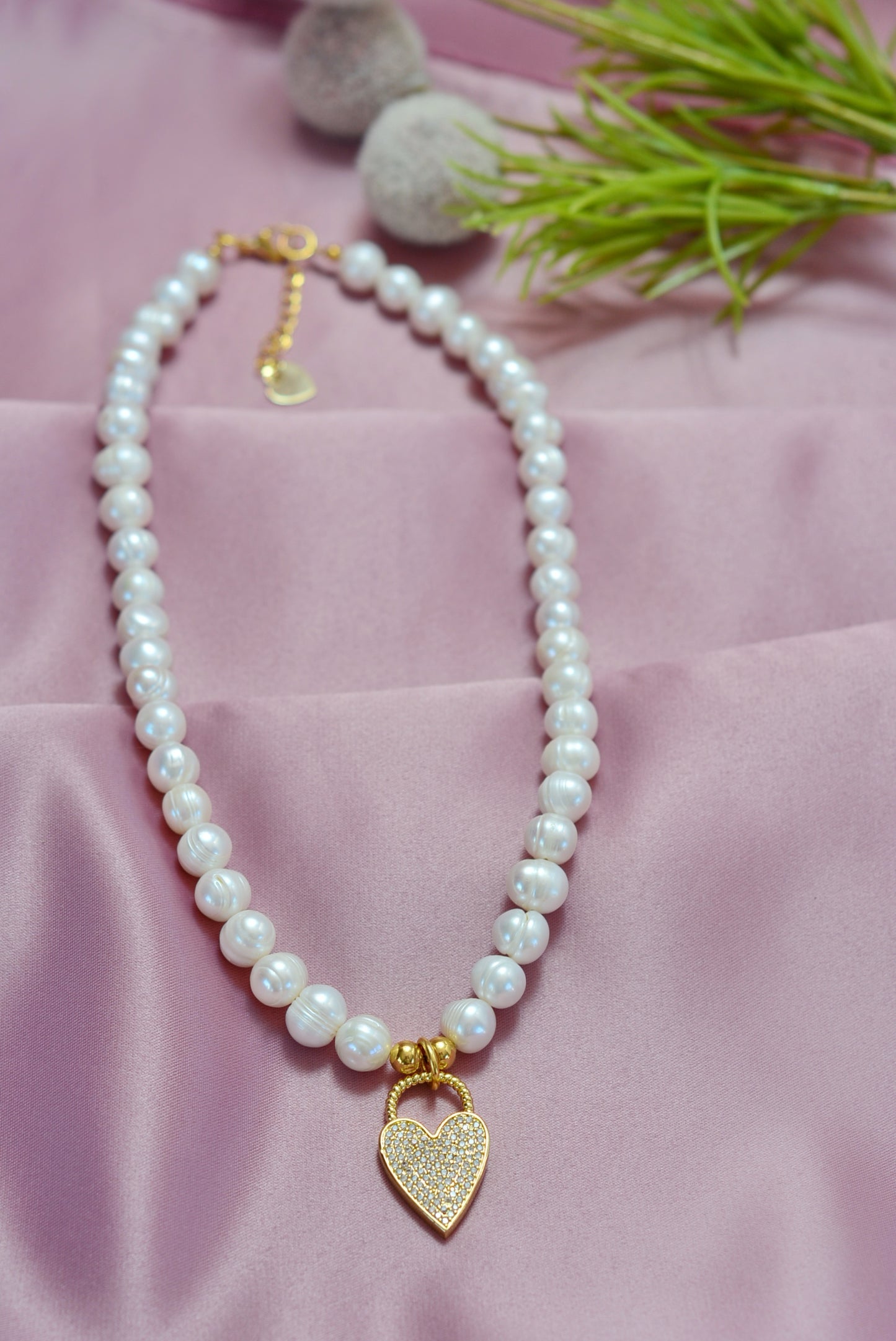 Collar corazón de zirconia