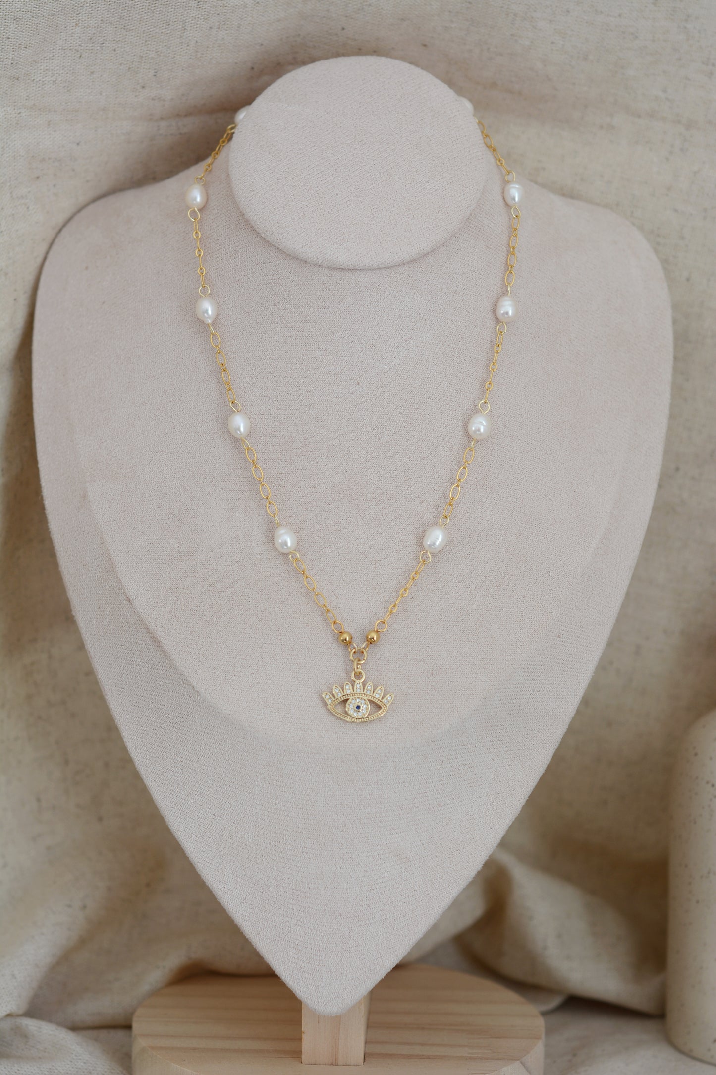 Cadena ojo turco y perla