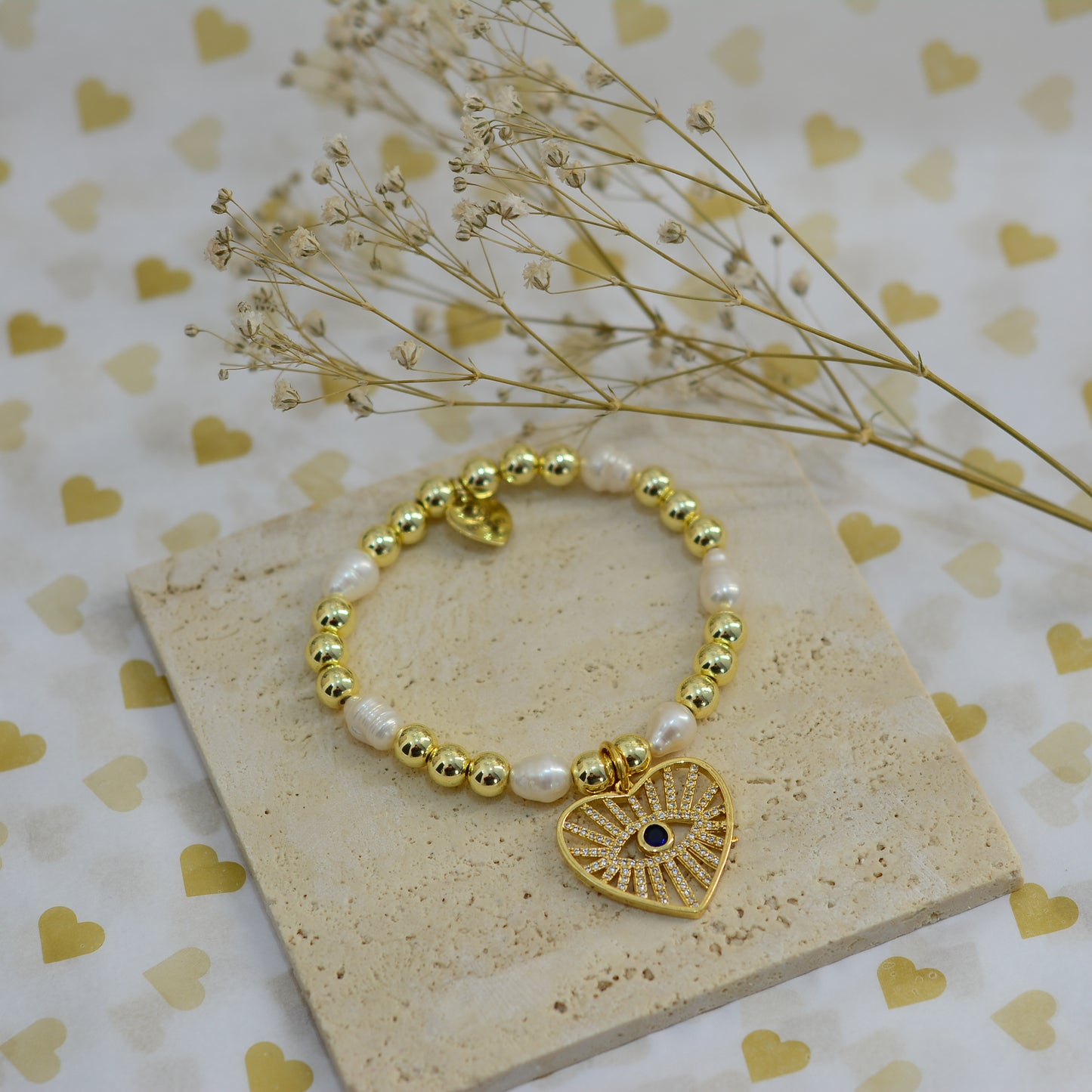 Pulsera corazón de ojo turco