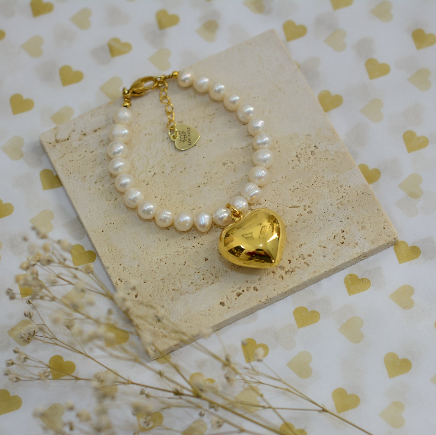 Pulsera llamador de ángeles en forma de corazón