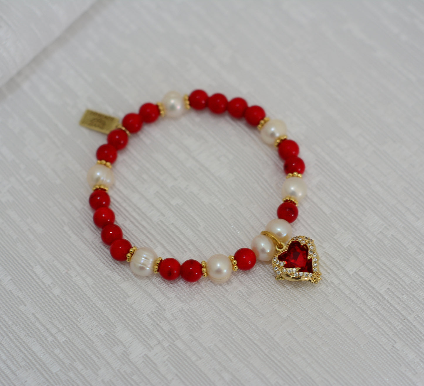 Pulsera jade y perla de río