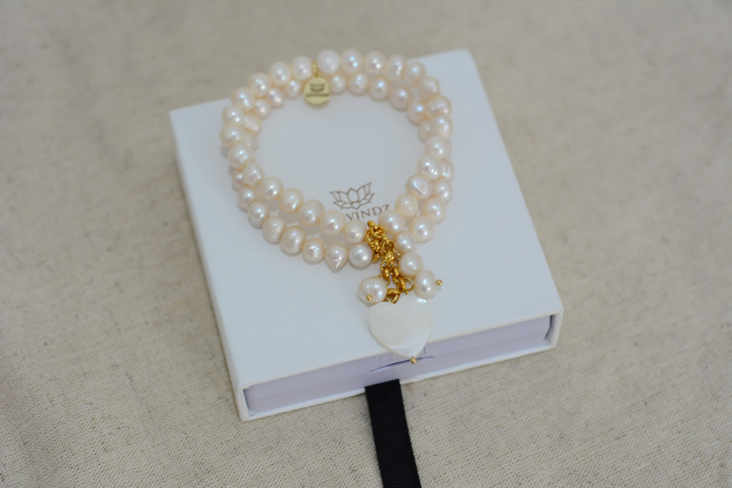 Pulsera doble perla y madre perla