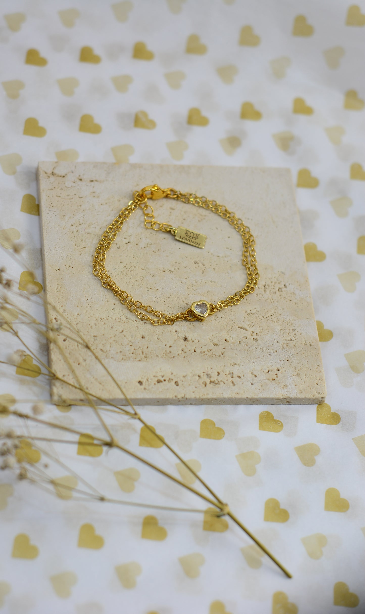 Pulsera corazón de zirconia