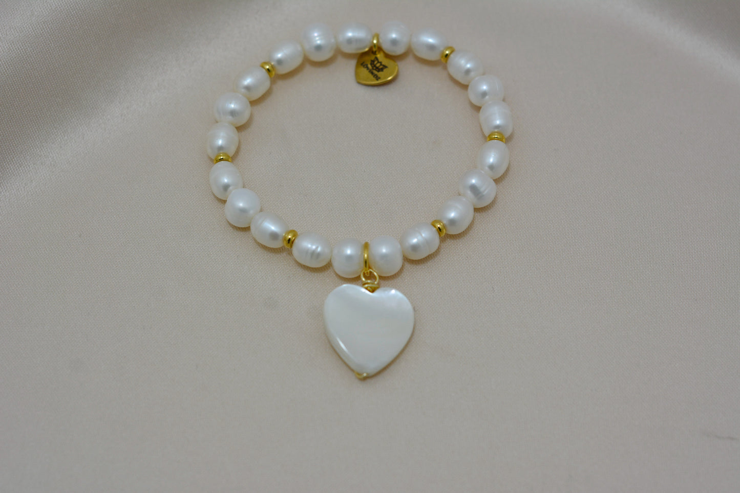 Pulsera corazón madre perla