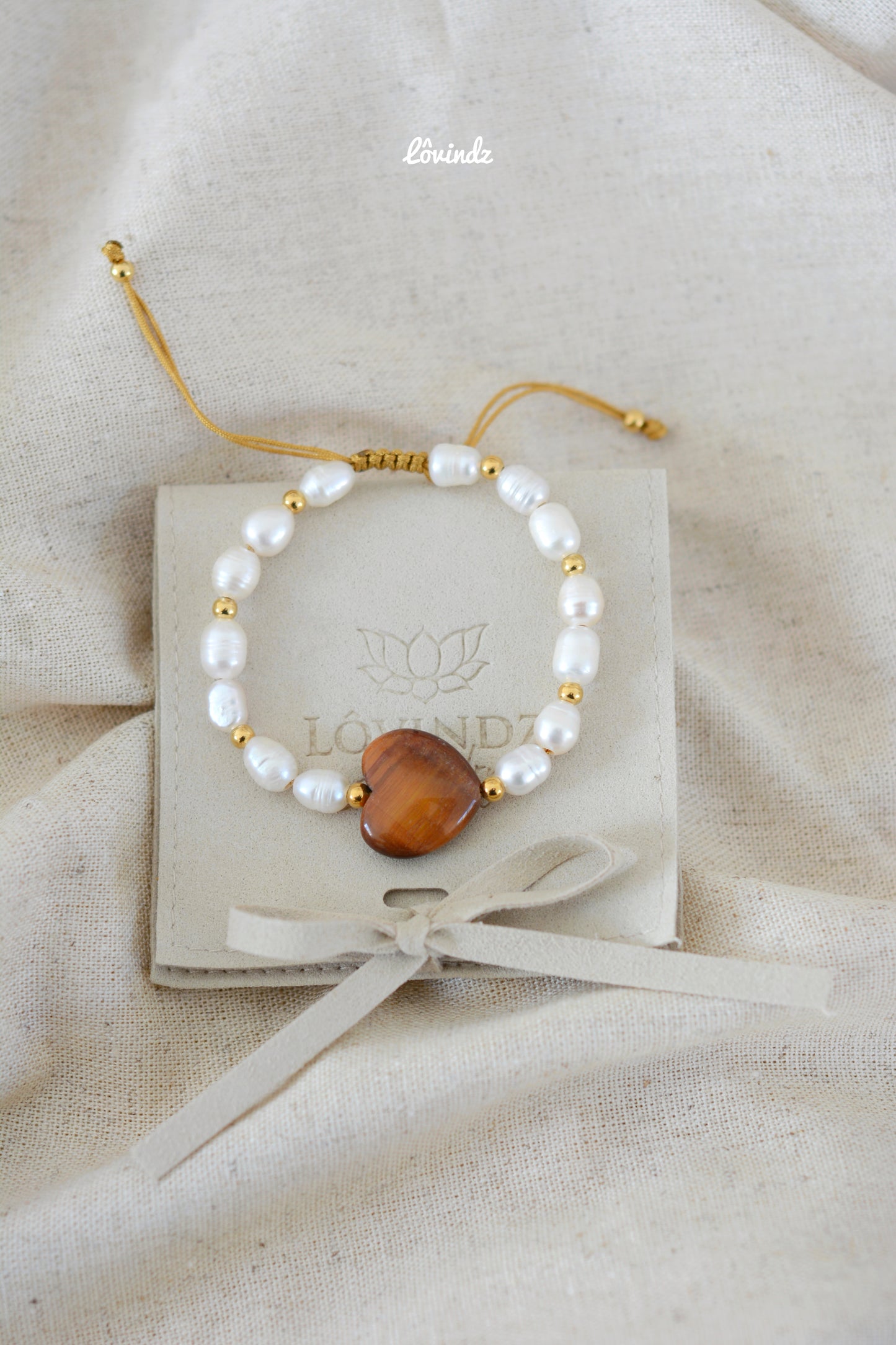 Pulsera corazón ojo de tigre