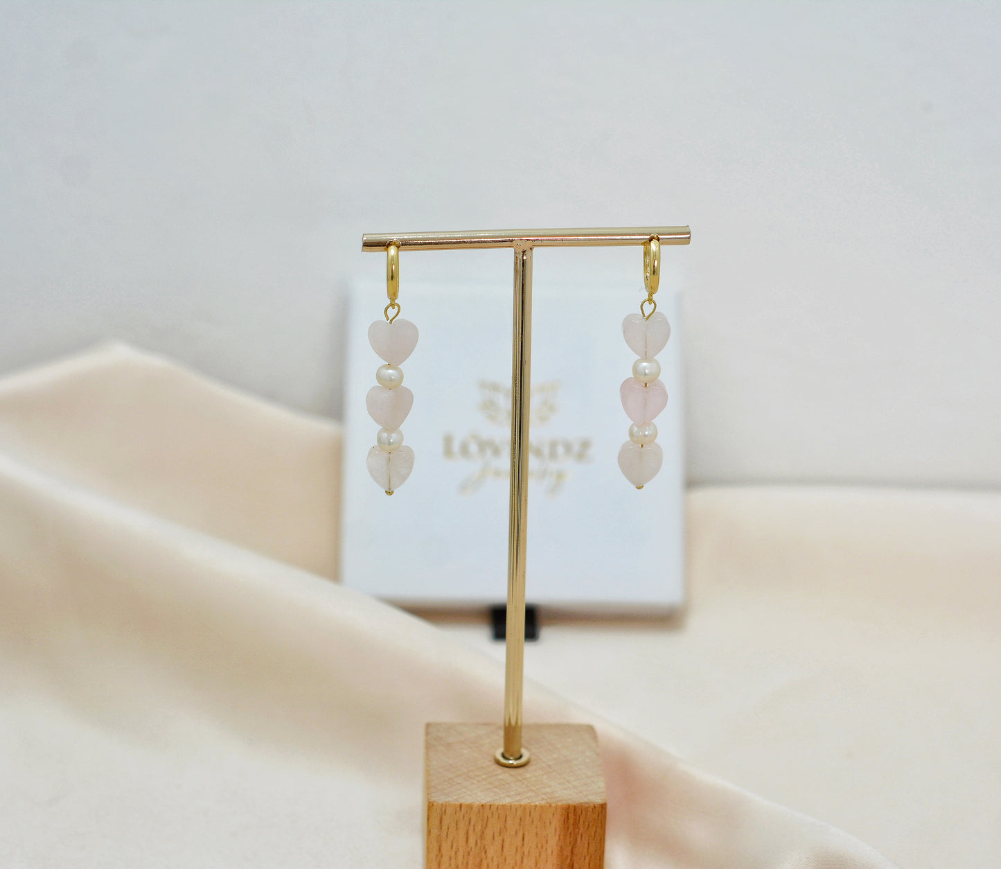 Aretes largos corazón