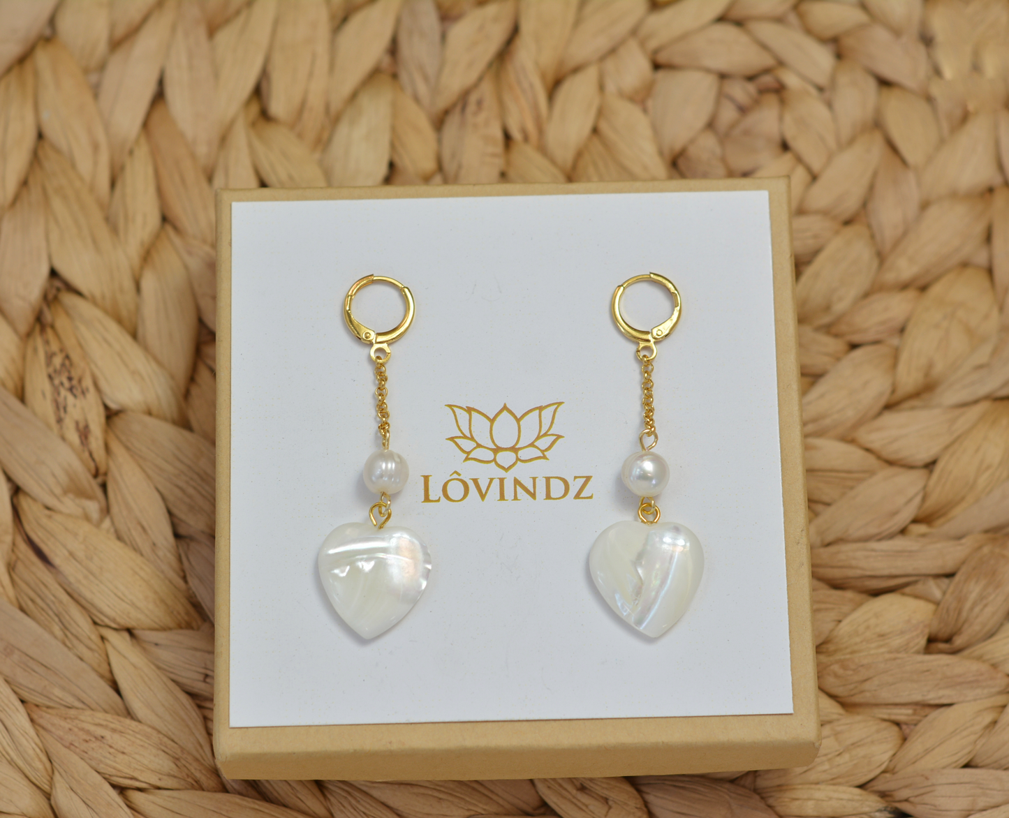 Aretes madre perla largos