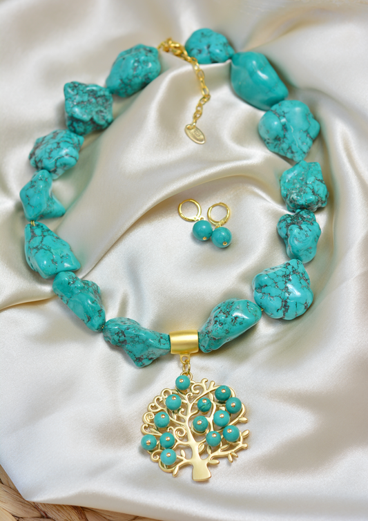 Collar turquesa grande