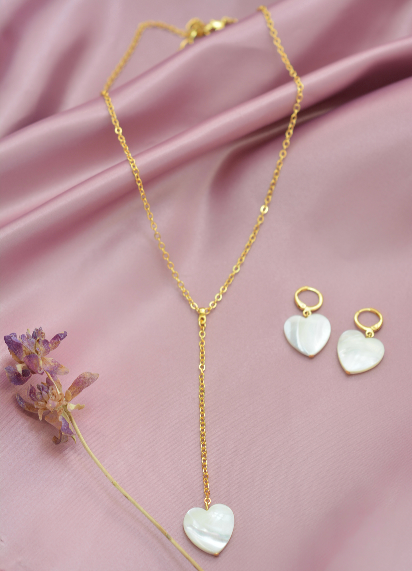 Cadena lariat corazón grande