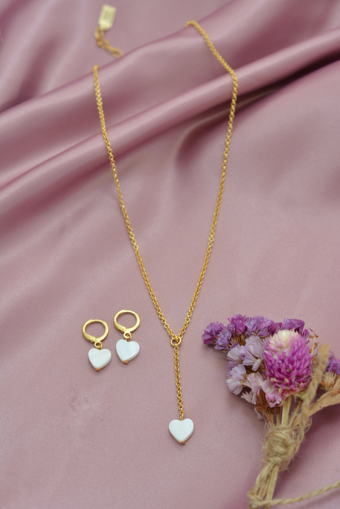 Cadena lariat corazón chico