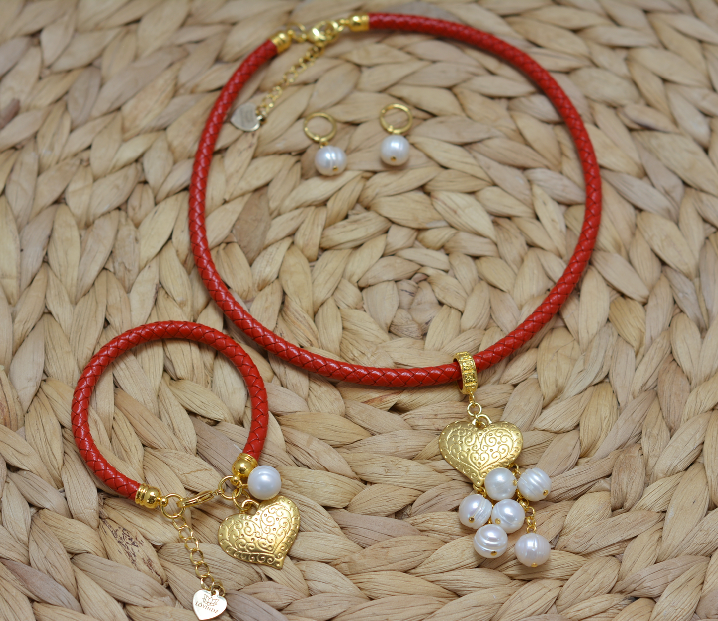 Set piel y  corazón