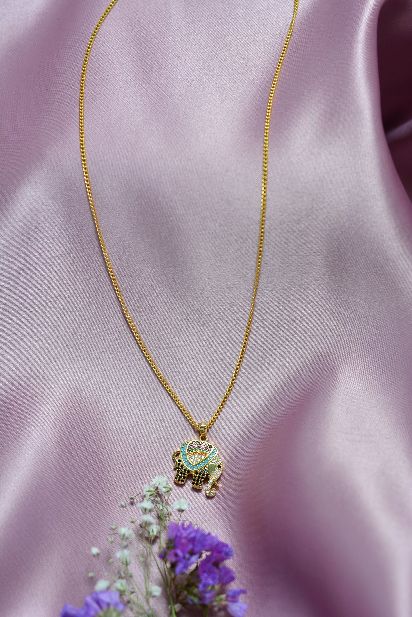 Cadena elefante de zirconias