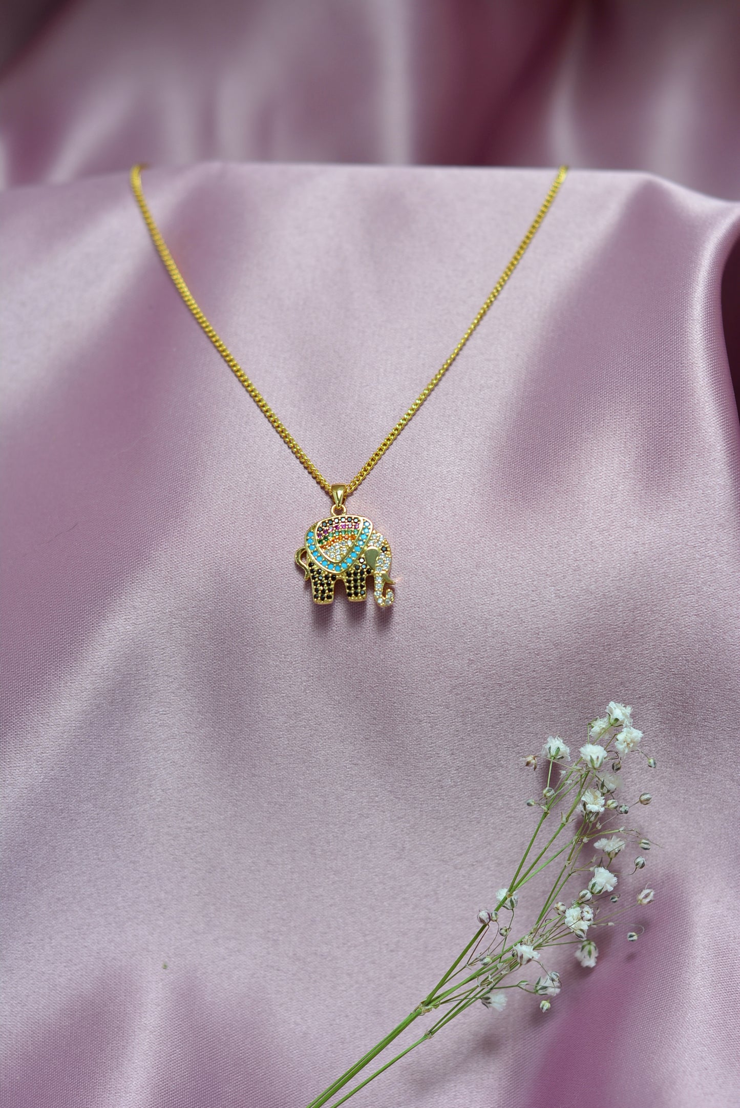 Cadena elefante de zirconias