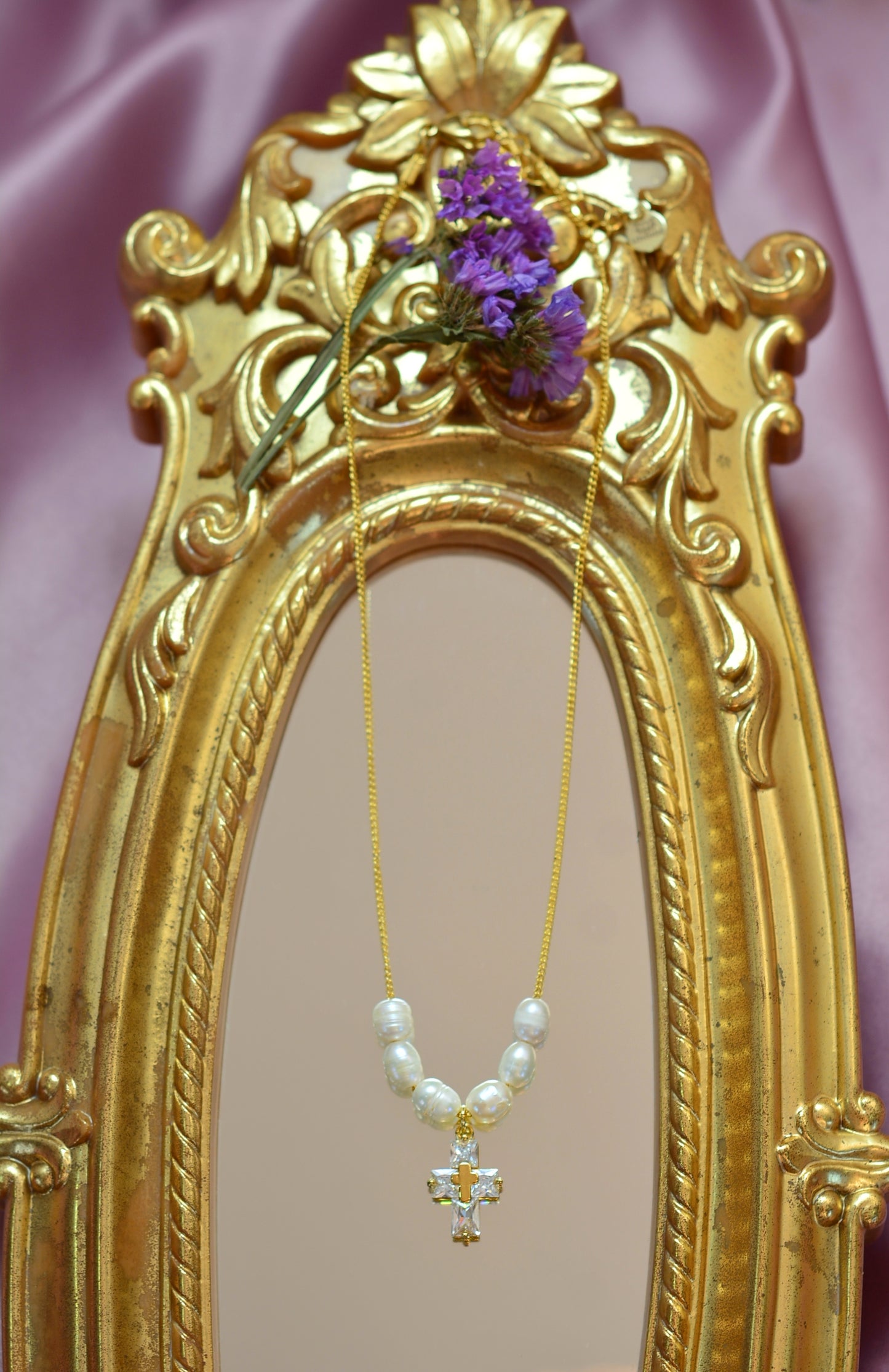 Cadena cruz de zirconia