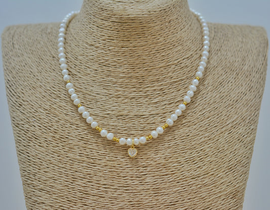 Collar corazón de zirconias