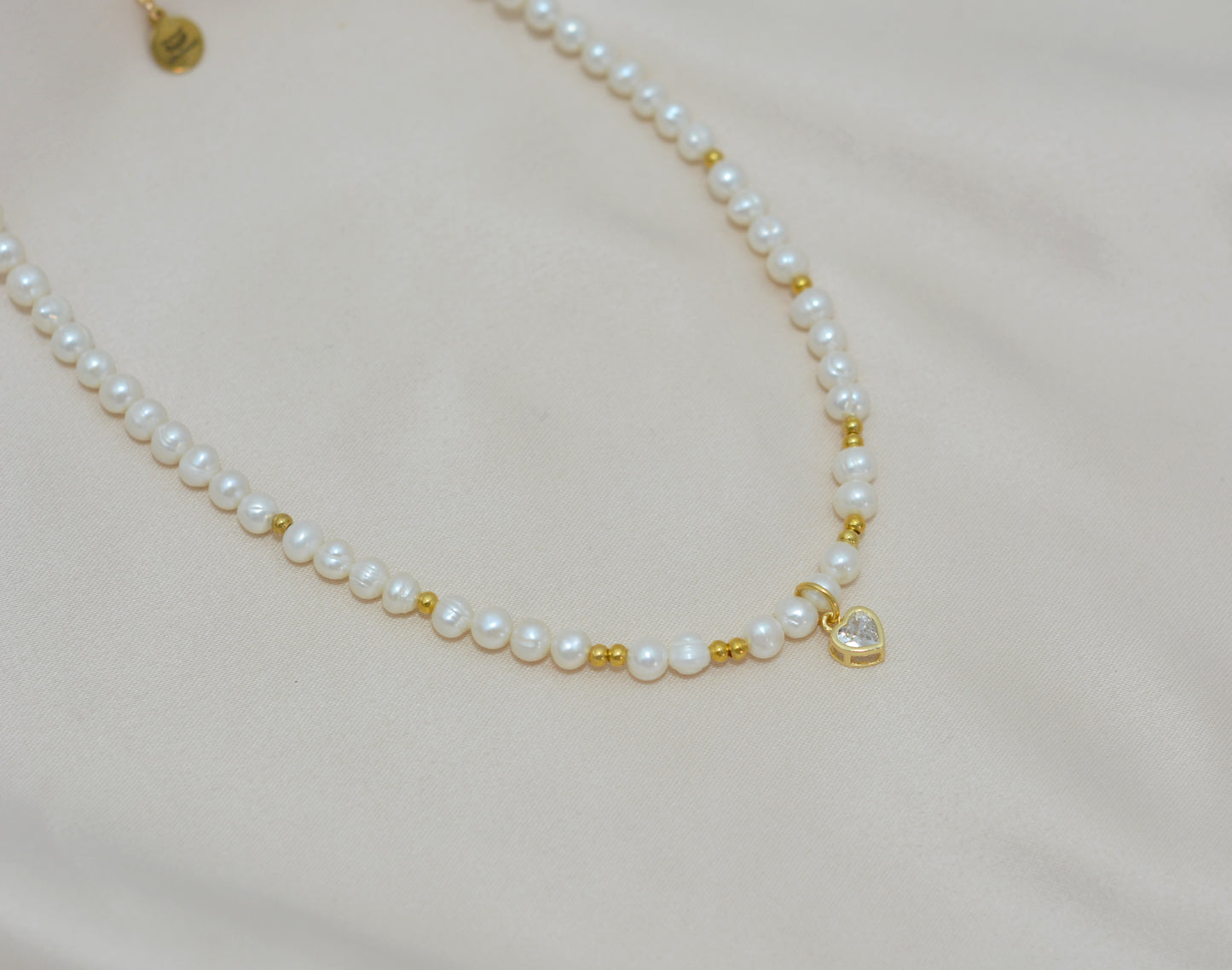 Collar corazón de zirconias