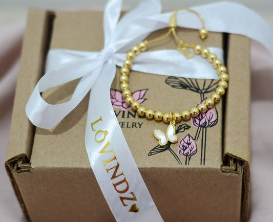 Pulsera mariposa de madre perla