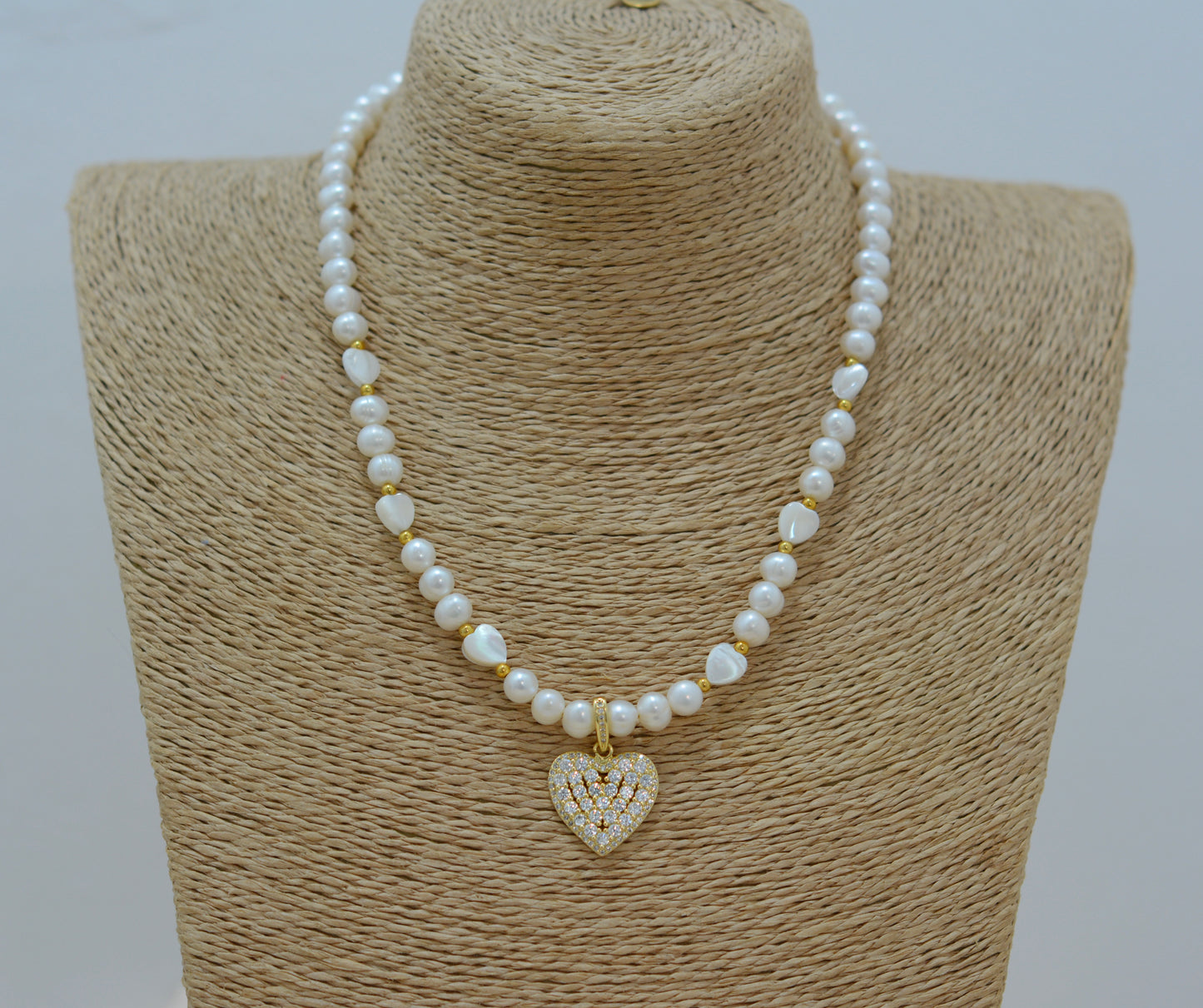Collar corazón de zirconias