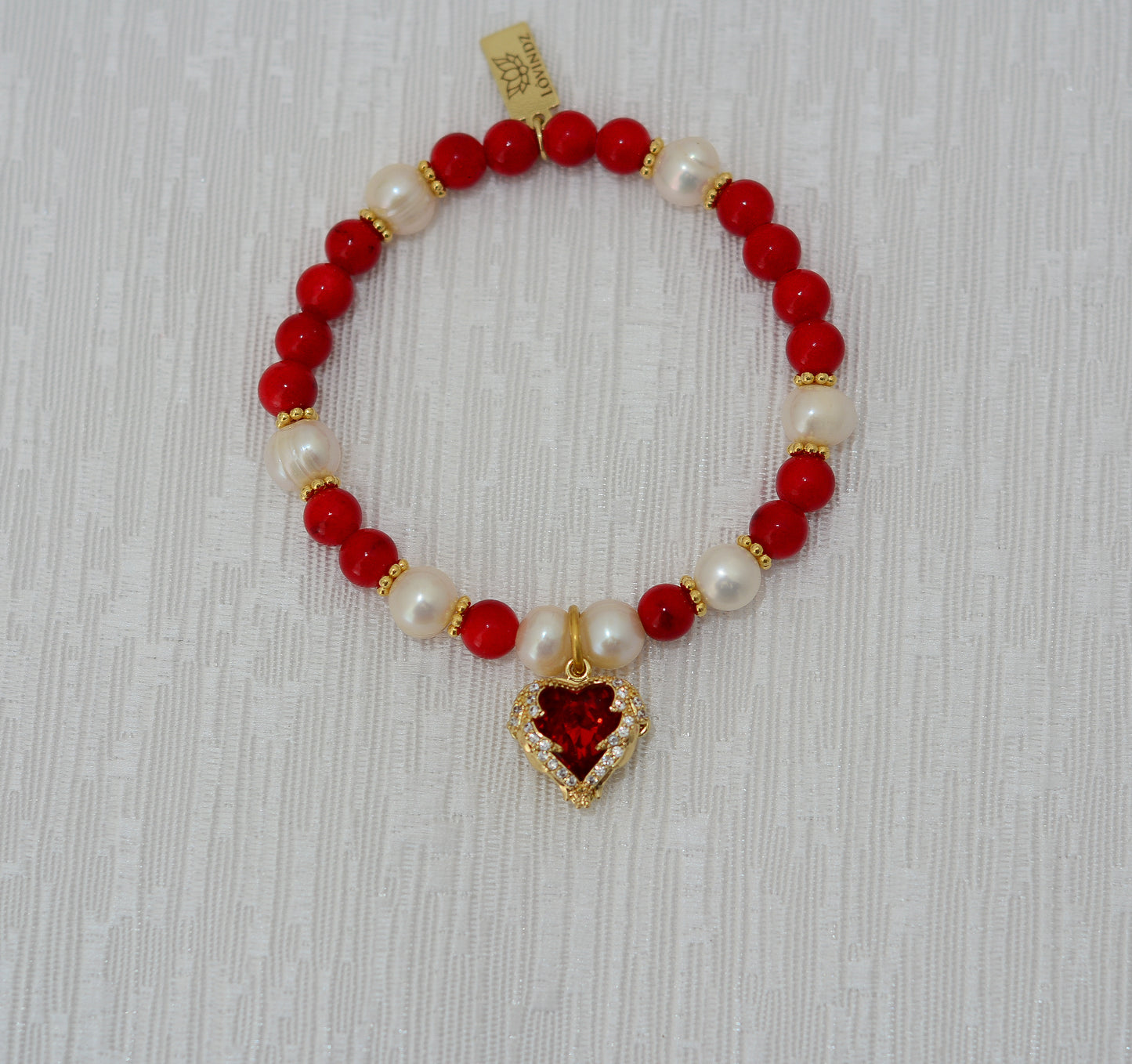 Pulsera jade y perla de río