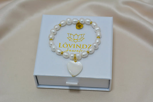 Pulsera corazón madre perla