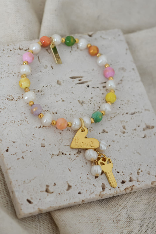 Pulsera multicolor llave