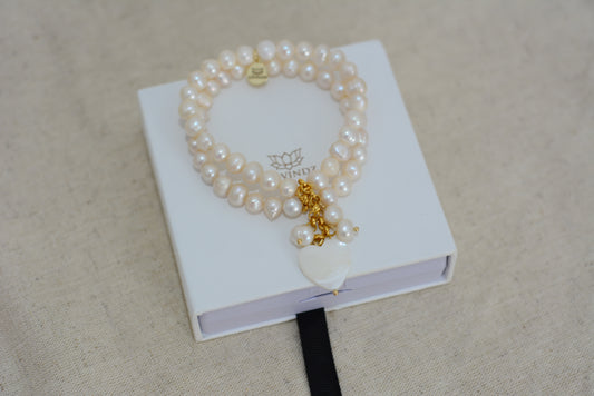 Pulsera doble perla y madre perla