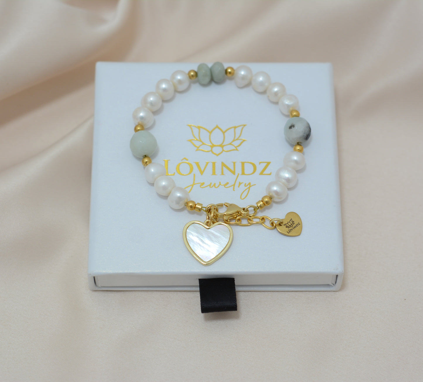 Pulsera corazón madre perla