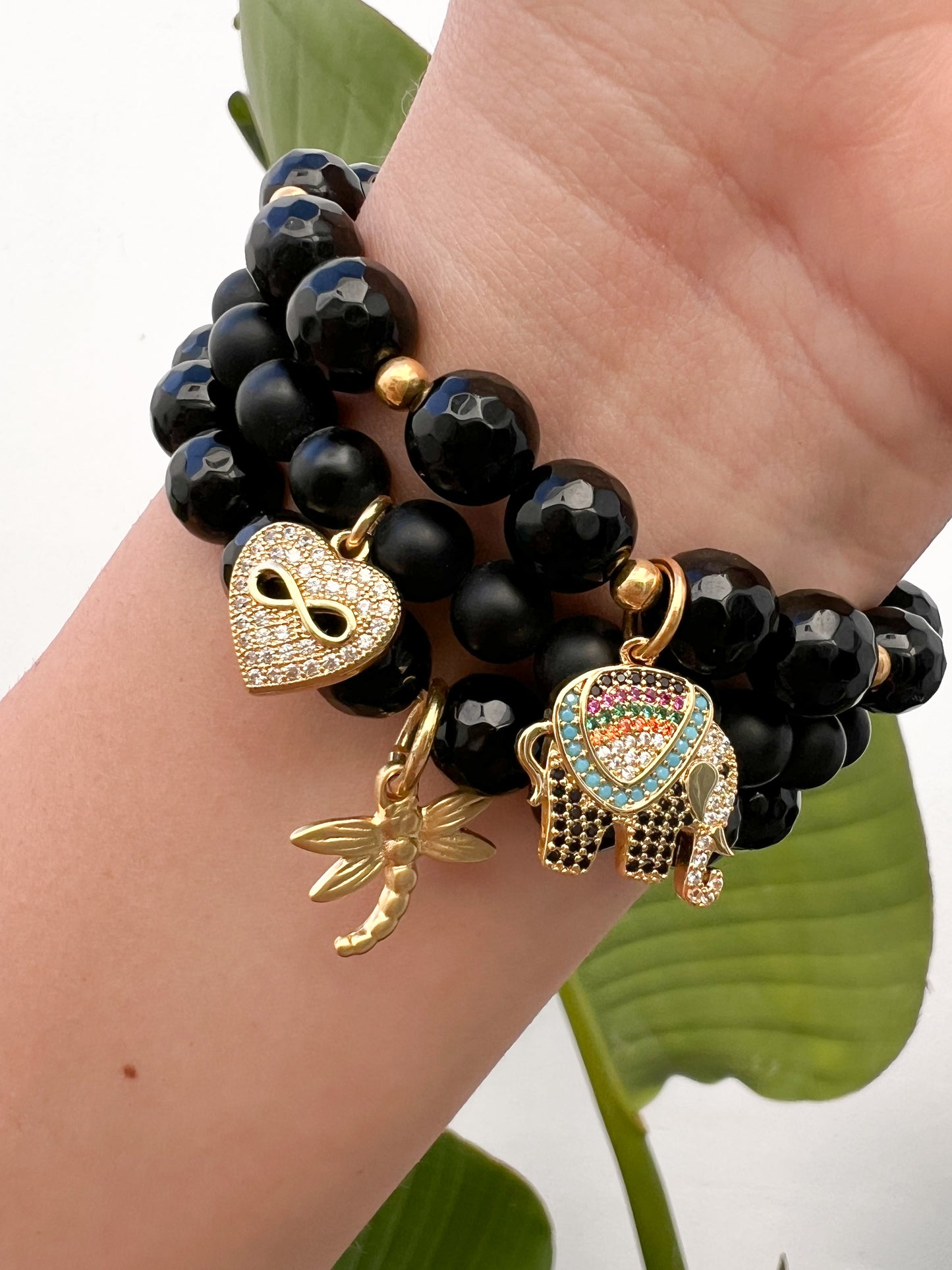 Set de pulseras ágata y ónix