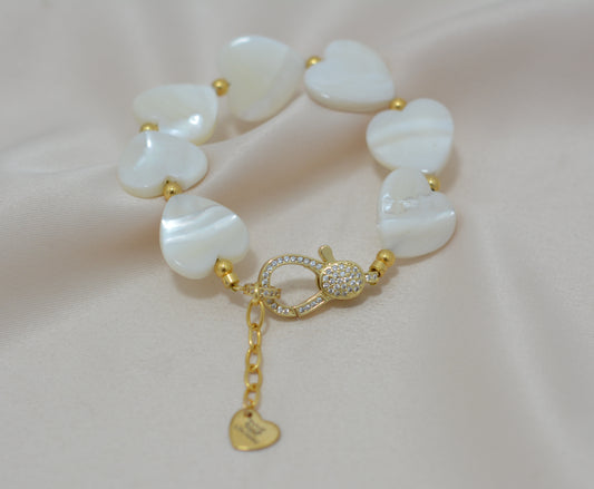 Pulsera corazón madre perla