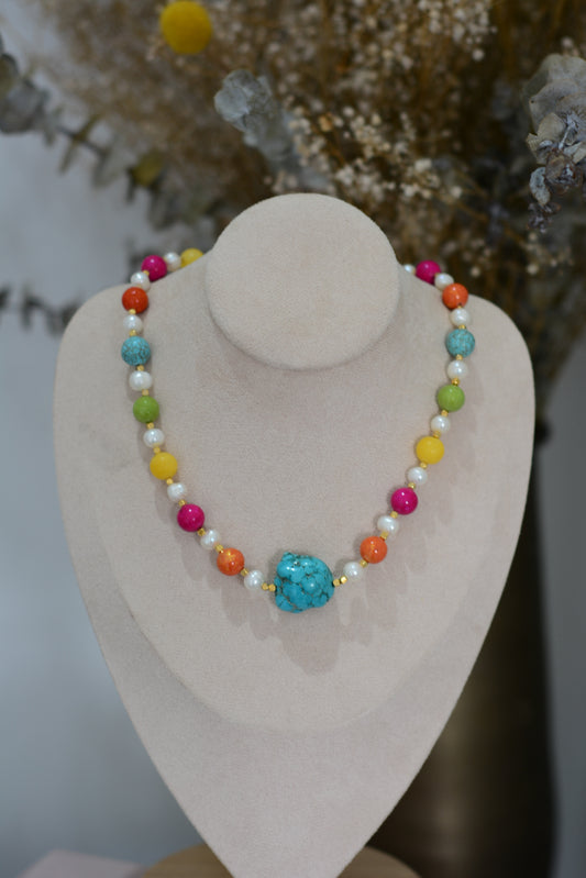 Collar piedras multicolor