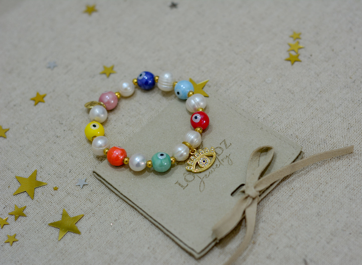 Pulsera ojo turco de porcelana