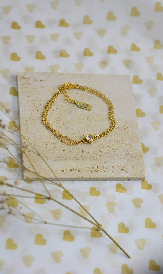 Pulsera corazón de zirconia