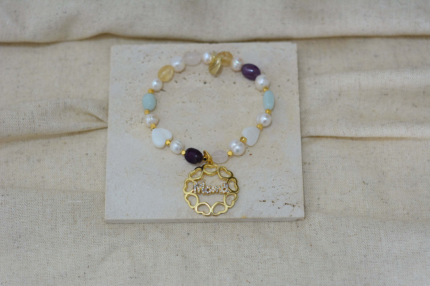 Pulsera mamá en cuarzos