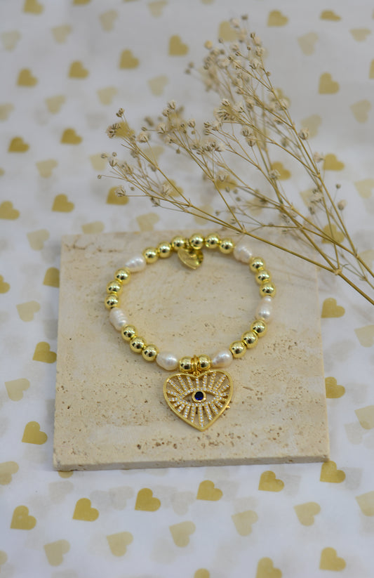 Pulsera corazón de ojo turco