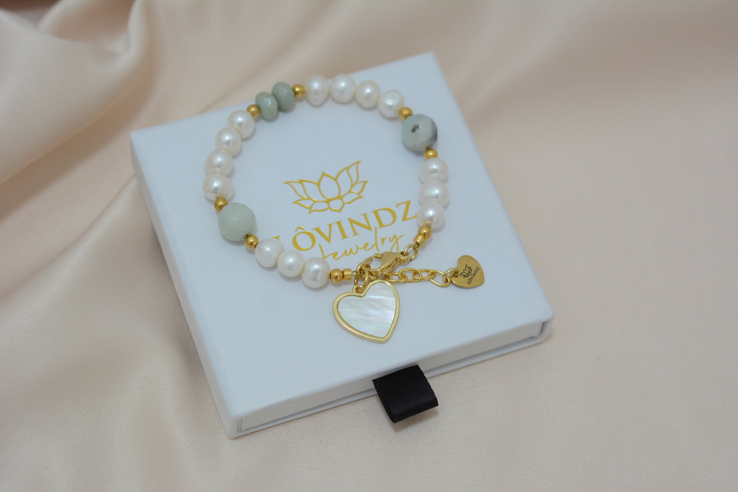 Pulsera corazón madre perla