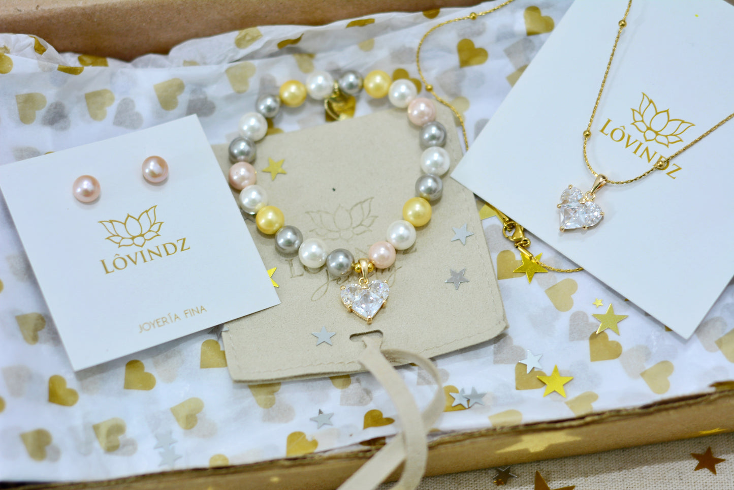 Set corazón de zirconias