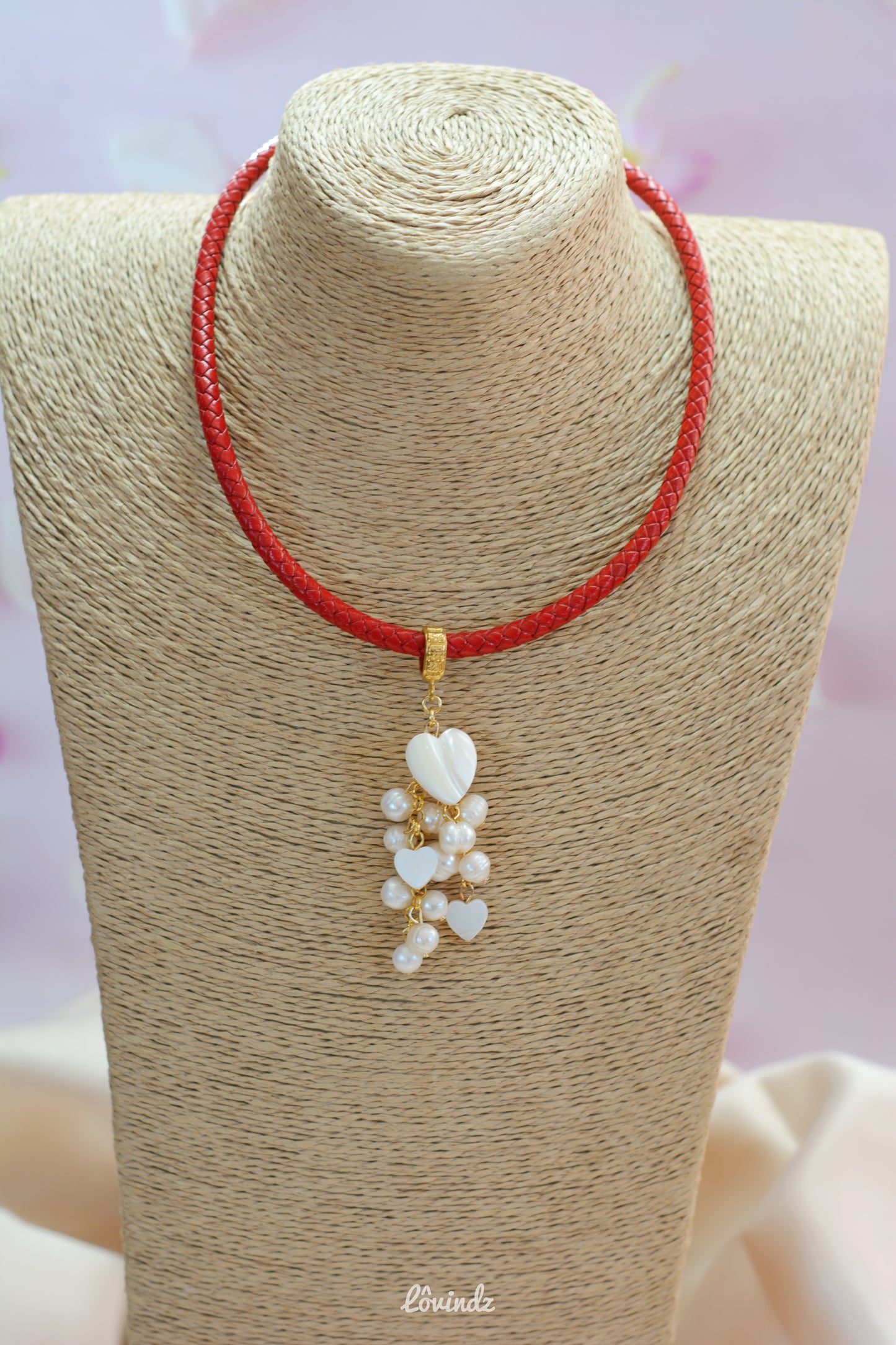 Set piel genuina con corazones