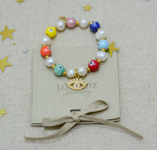 Pulsera ojo turco de porcelana