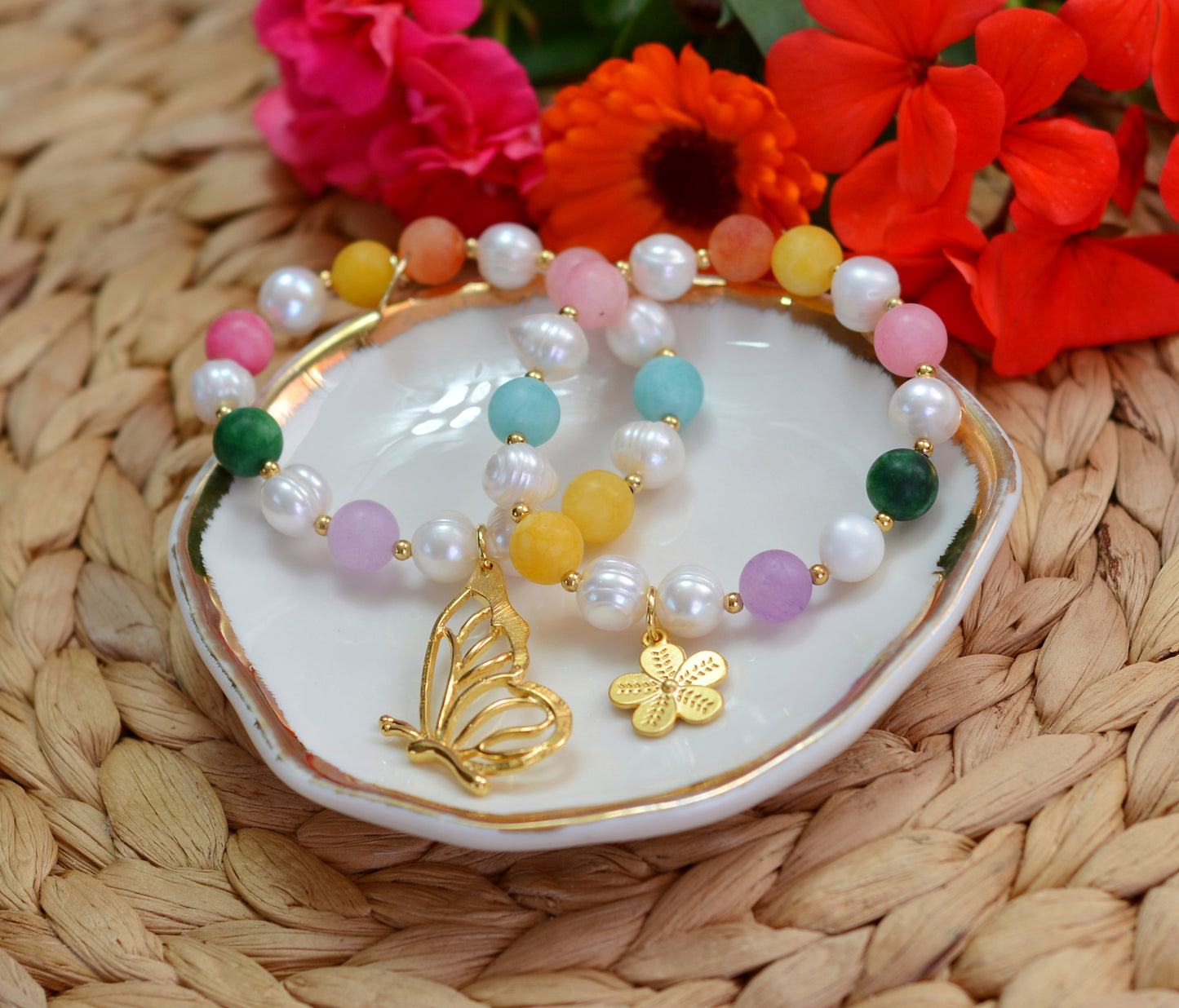 Pulseras multicolor mariposa