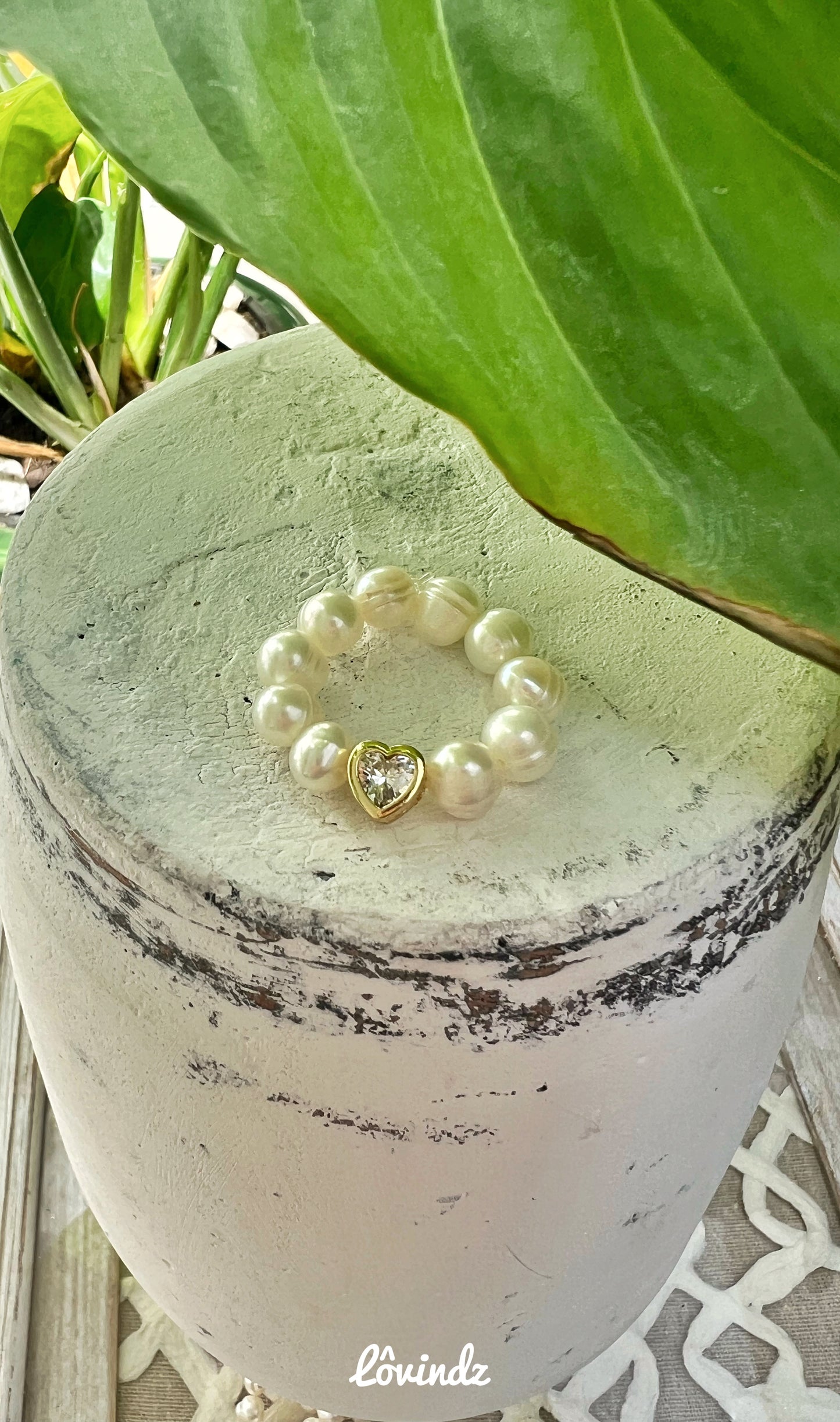 Anillo corazón zirconias