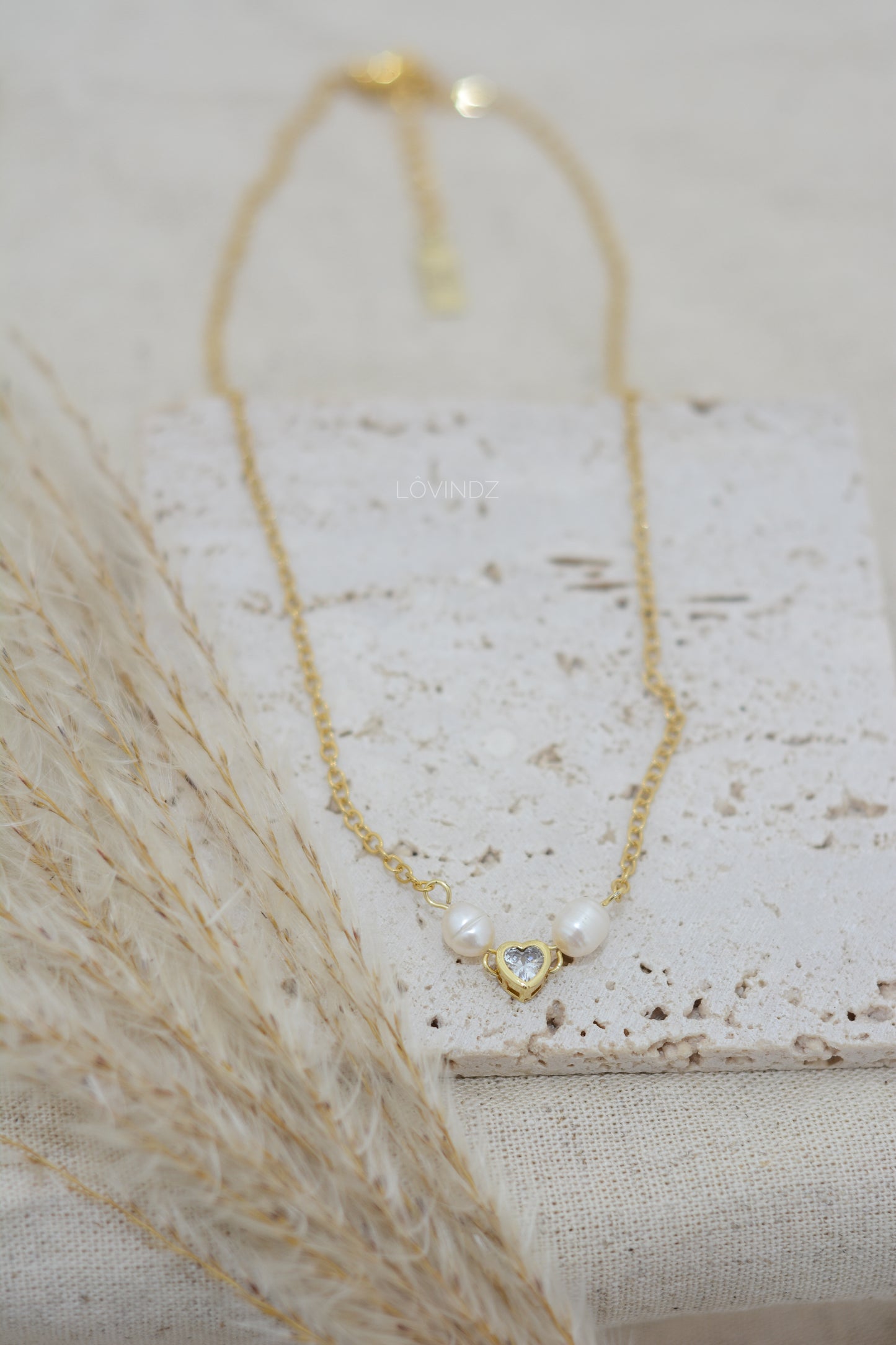Cadena corazón zirconia